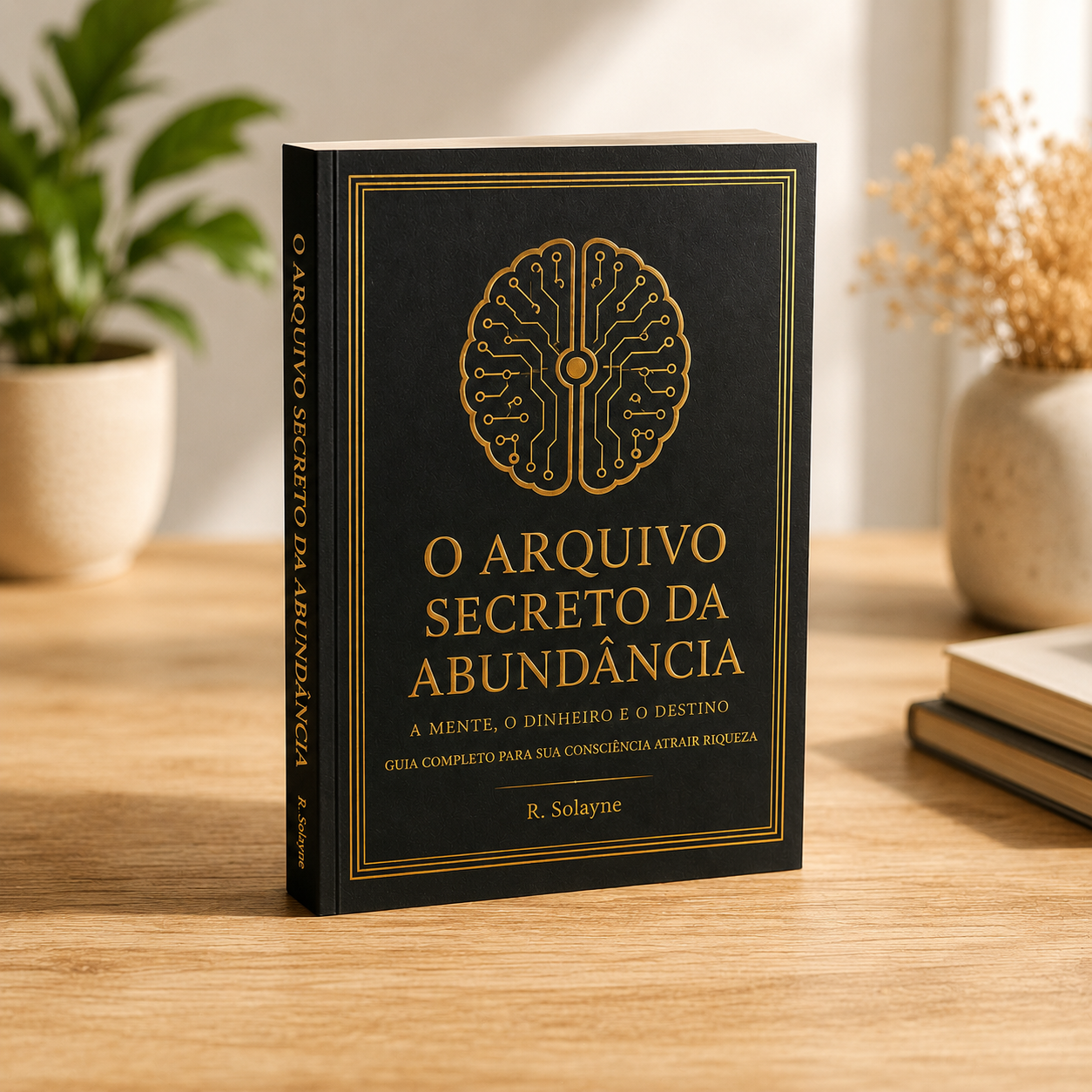 Mockup físico do livro O Arquivo Secreto da Abundância