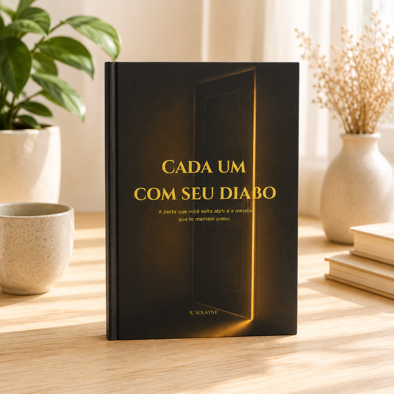 Mockup físico do livro Cada um com seu diabo